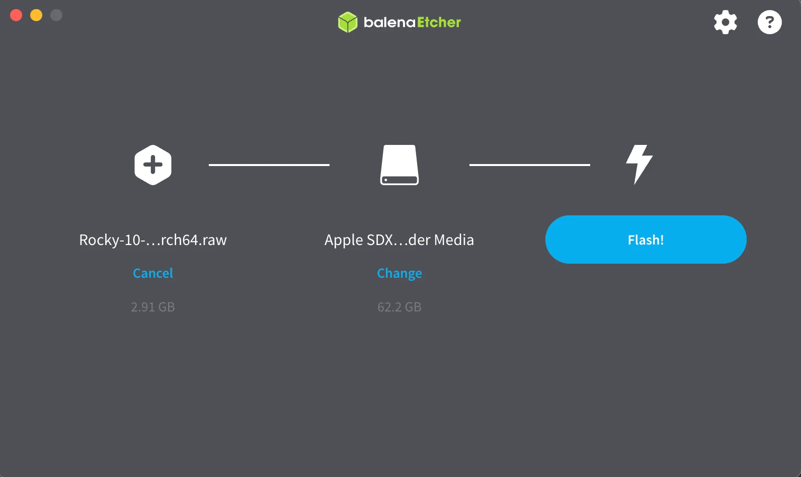 balenaEtcher interface